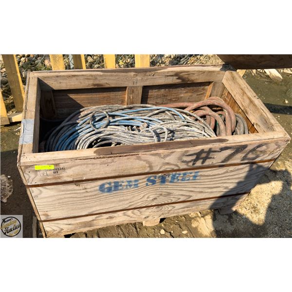 CRATE OF HOSES & CORDS