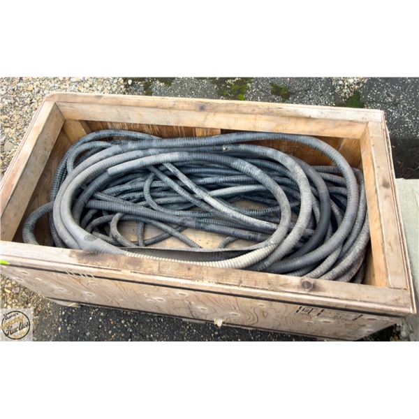 CRATE OF HIGH VOLTAGE ELECTRICAL CABLES