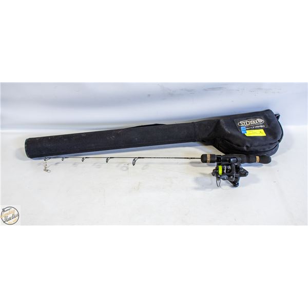 ICE FISHING ROD & REEL IN CARRY CASE