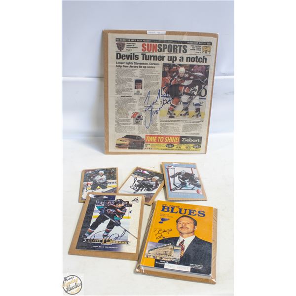 LOT OF SIGNED HOCKEY MEMROBILIA NO COA'S