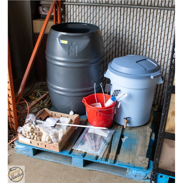 PALLET OF WINE MAKING SUPPLIES ALL TOGETHER