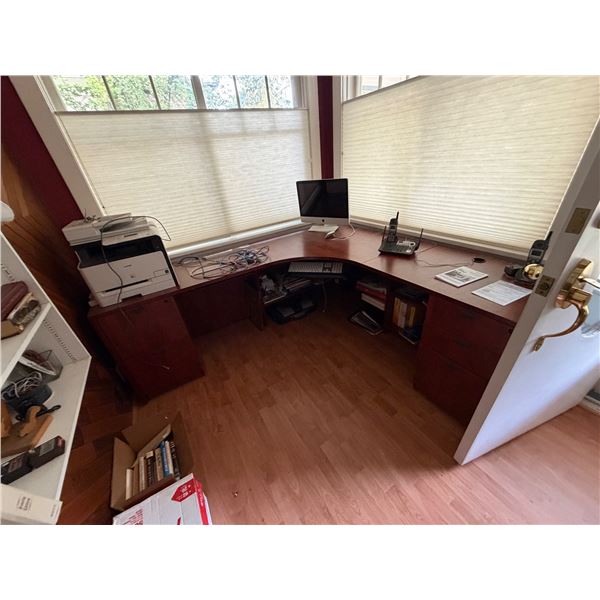 Office desk comes in three pieces