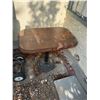 Image 2 : Wood table with cast-iron base 32" x 20" x 28 1/2" tall