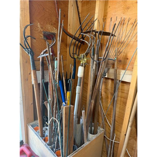 Gardening, rakes, pitchforks, etc.