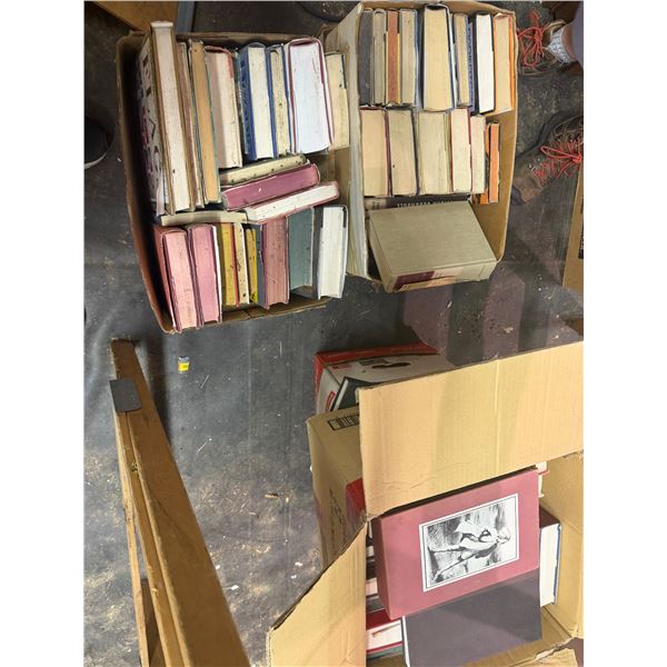 Four boxes old hardcover books