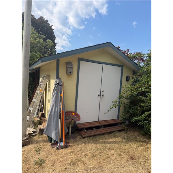 Sehd 10 x 10 non-insulated but wired double door porch on back was moved here sitting on concrete bl