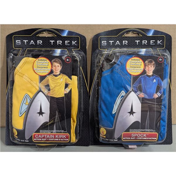 2 Star Trek Action Suit Costumes w/ Captain Kirk & Spock