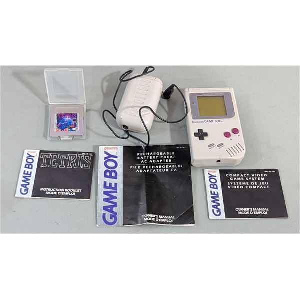 Nintendo Game Boy Compact Video Game System w/ Rechargeable Battery Pack & Tetris Game