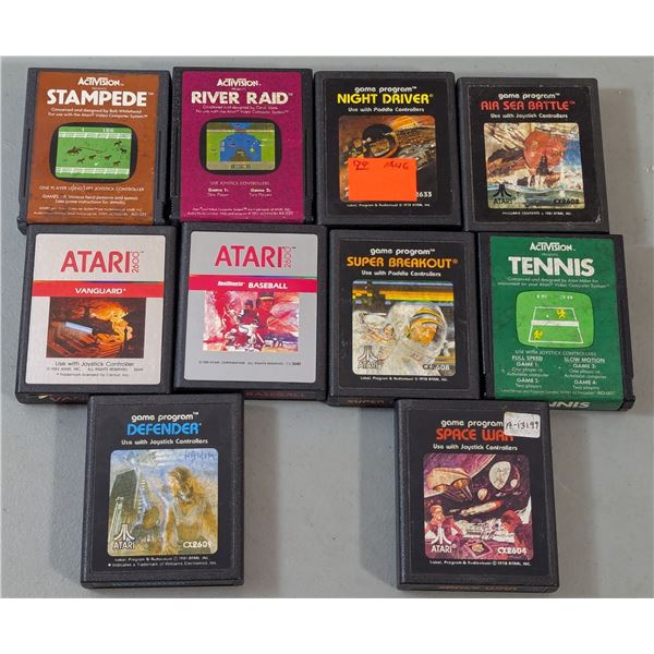 Lot of Assorted VTG Atari Game Cartridges w/ Space War, Tennis, & More