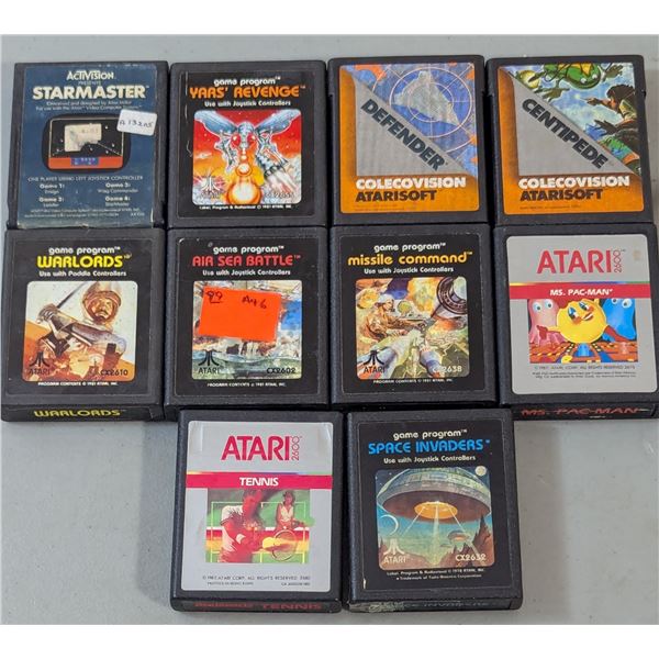 Lot of Assorted VTG Atari Game Cartridges w/ Ms. Pac-Man, Centipede, & More