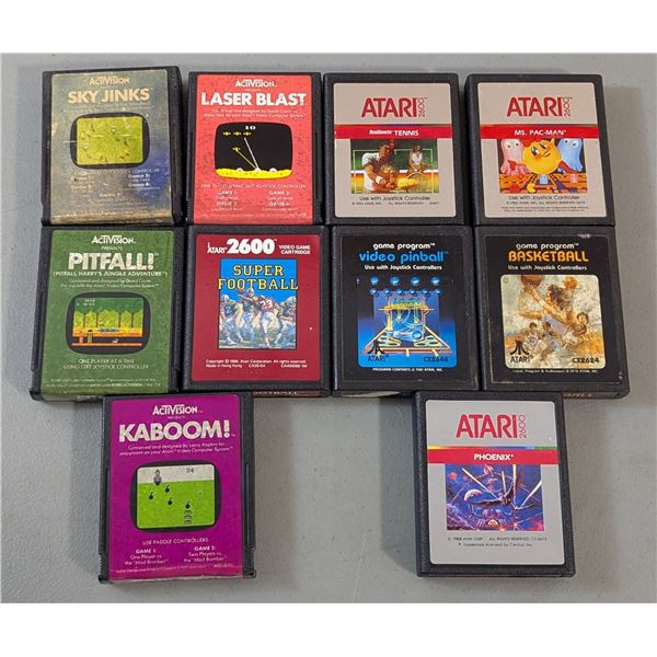 Lot of Assorted VTG Atari Game Cartridges w/ Phoenix, Pinball, & More