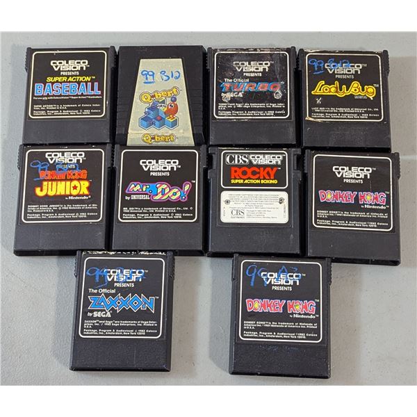 Lot of Assorted VTG Coleco Vision Game Cartridges w/ Donkey Kong, Q-Bert, & More