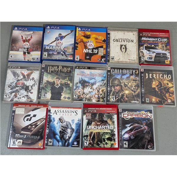 Lot of Assorted PlayStation 3 & 4 Games w/ Assassin's Creed, Call of Duty 3, & More