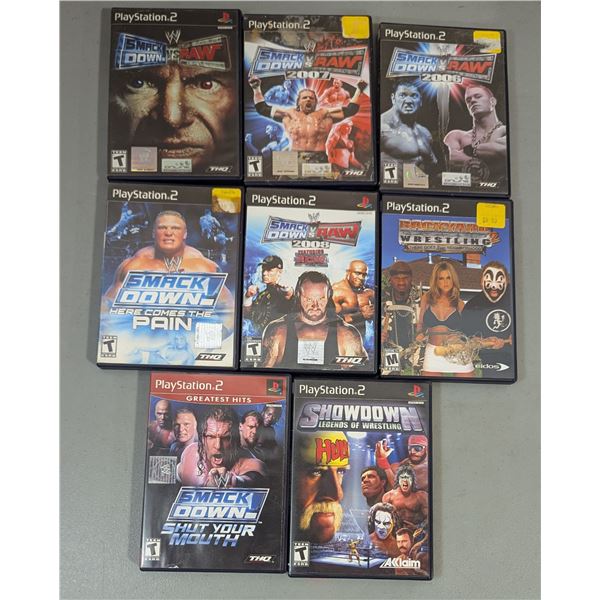Lot of PlayStation 2 Wrestling Games w/ Smack Down, Backyard Wrestling, & More