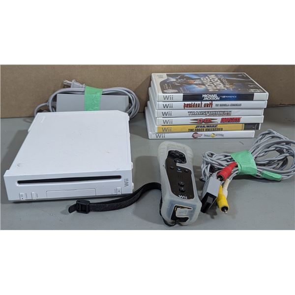 Nintendo Wii Lot w/ Console, Controller, & Assorted Games (Star Wars, Resident Evil, etc.)