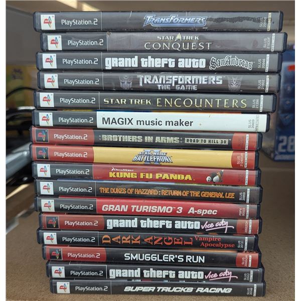 Lot of Assorted PlayStation 2 Games w/ GTA San Andreas, Transformers, Star Wars, & More