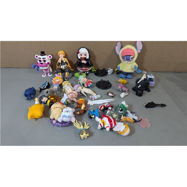 Lot of Assorted Toys w/ Lilo & Stitch, Demon Slayer, Five Nights at Freddy's, & More