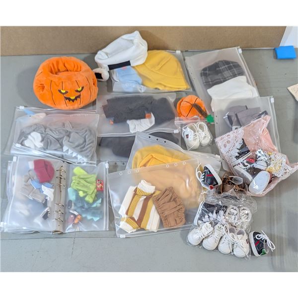 Lot of Assorted Doll Clothing & Shoes