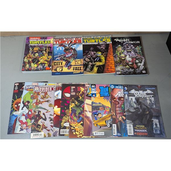 Lot of Assorted Comics & Graphic Novels w/ Teenage Mutant Ninja Turtles, DC, & Marvel