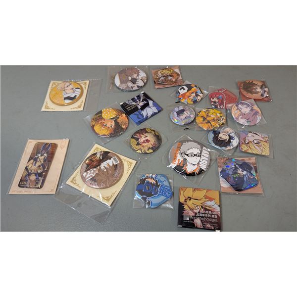 Lot of Assorted Anime Pins w/ Demon Slayer, Aotu World, & Haikyuu