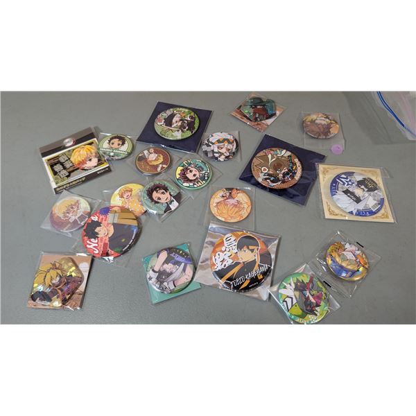 Lot of Assorted Anime Pins w/ Demon Slayer, Aotu World, & Haikyuu