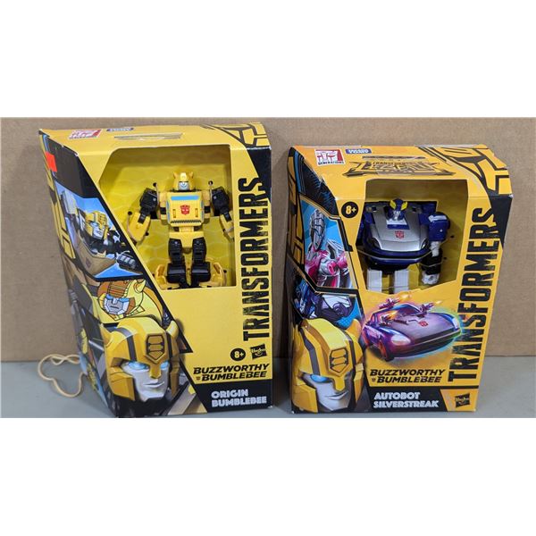 2 Sealed Hasbro Transformers Action Figures w/ Origin Bumblebee & Autobot Silverstreak