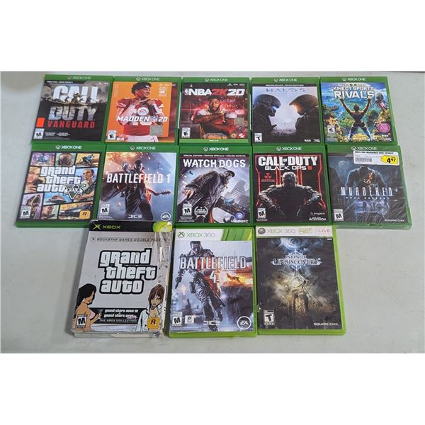 Lot of Assorted Xbox One Games w/ Halo 5, Grand Theft Auto V, & More