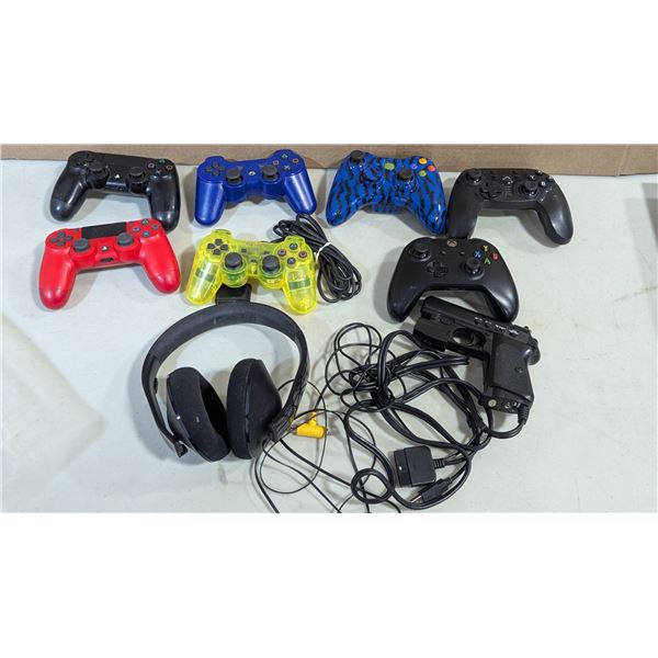 PlayStation Controllers and Xbox controllers and GunCon