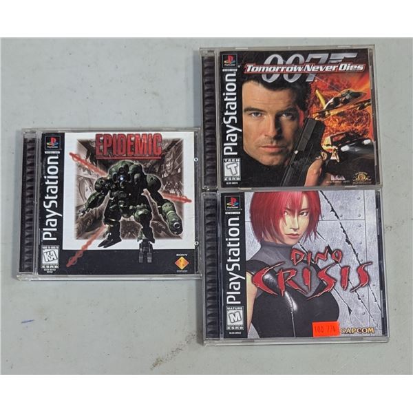 PlayStation games: 007 Tomorrow Never Dies, Epidemic, Dino Crisis