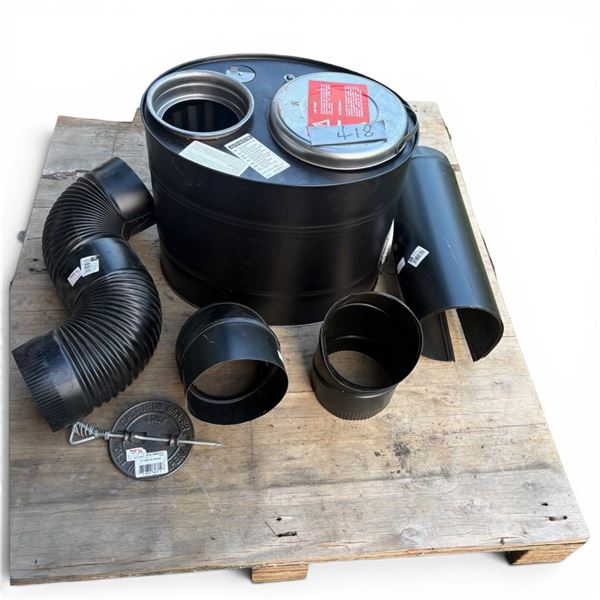 Air Tight Heater c/w Black Pipe and Damper