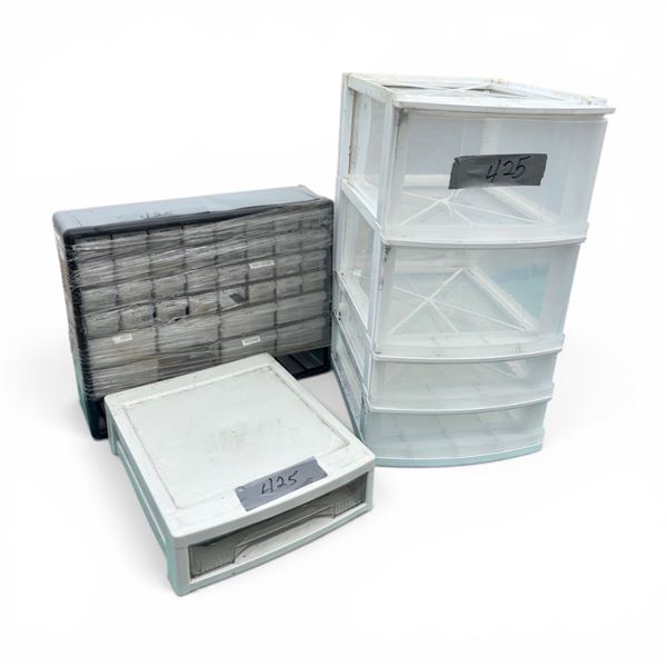 3 Plastic Storage Shelves