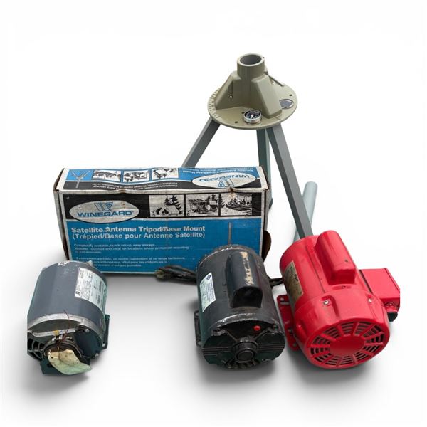 Winegard Satellite Tripod Base, Two 3/4 Hp Electric Motors, One 1/4 Hp Electric Motor 115v
