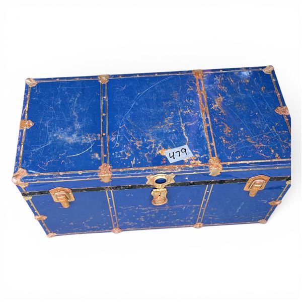 Vintage Blue Metal Trunk