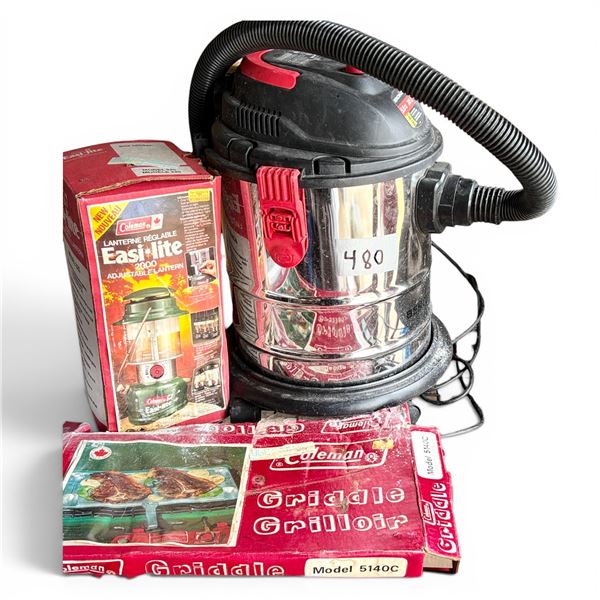 Shop Vacuum, Camping Lantern, Coleman Griddle