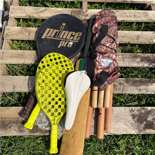 Tennis Racket, Cricket Racket with Poles, Bike Seat