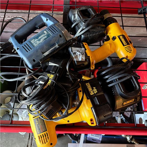 Lot of Power Tools c/w Chargers and Batteries