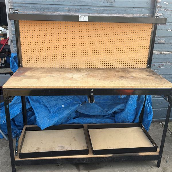 Large Metal / Wood Workbench