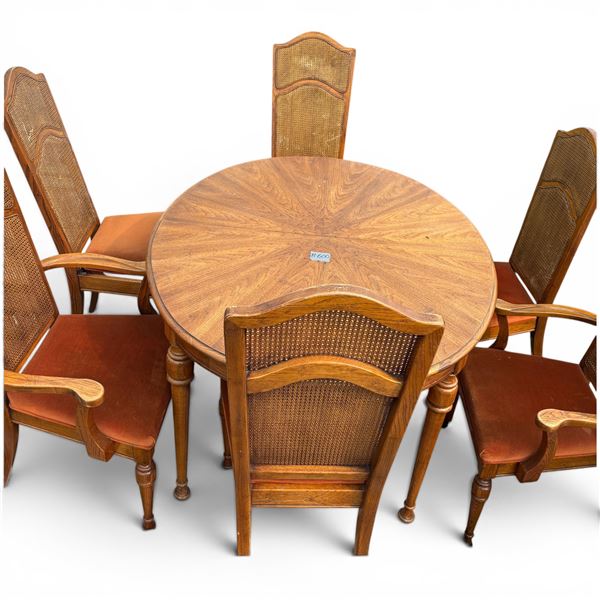 Vintage Dining Table with 6 Chairs