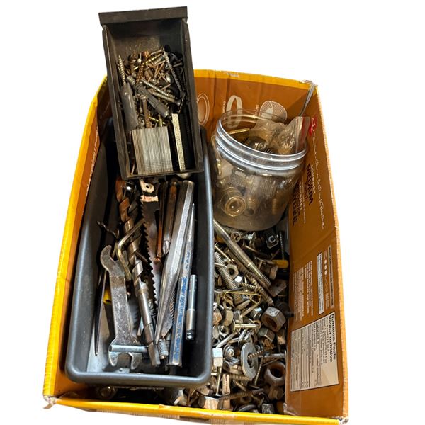 Lot of Nuts, Bolts, and Drill Bits