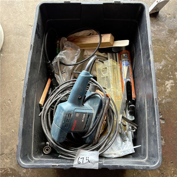 Bucket of Tools includes Bosch Sander