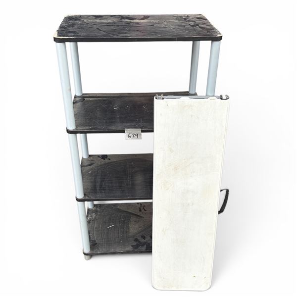 Black Shelf and Folding Work Bench