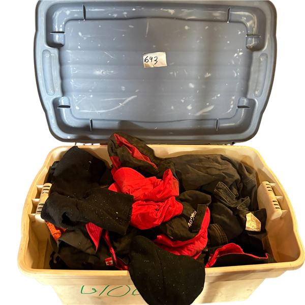Bin of Used Welding Gear