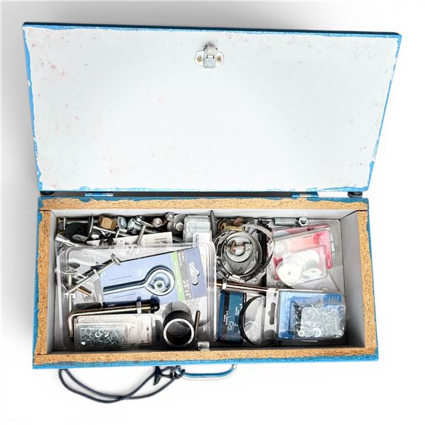 Lot with Drill, Bits, Screws, Bolts, Washers, Fasteners