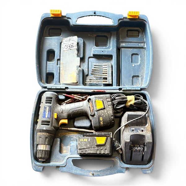 Makita Cordless Drill with Drill Bits, 2 Batteries, Battery Charger