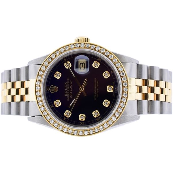Rolex DateJust YG/SS 1.50ct Diamond 36 Wristwatch