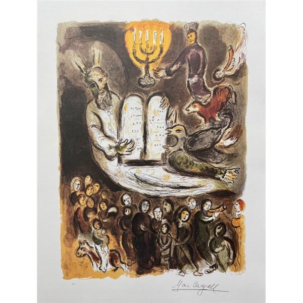 Marc Chagall MOSES AND THE TABLETS Offset Lithogra