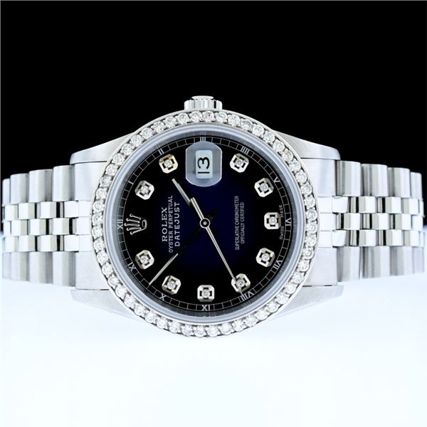 Rolex DateJust SS Vignette 1.50ct Diam 36 Watch