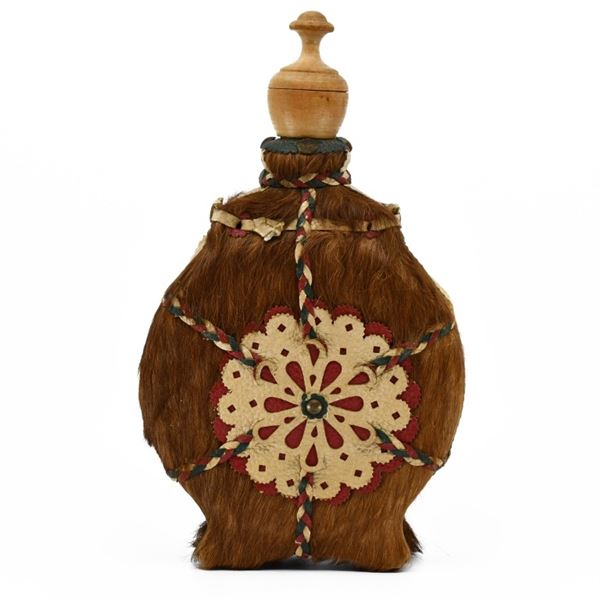 Vintage Fur Covered Decanter Flask