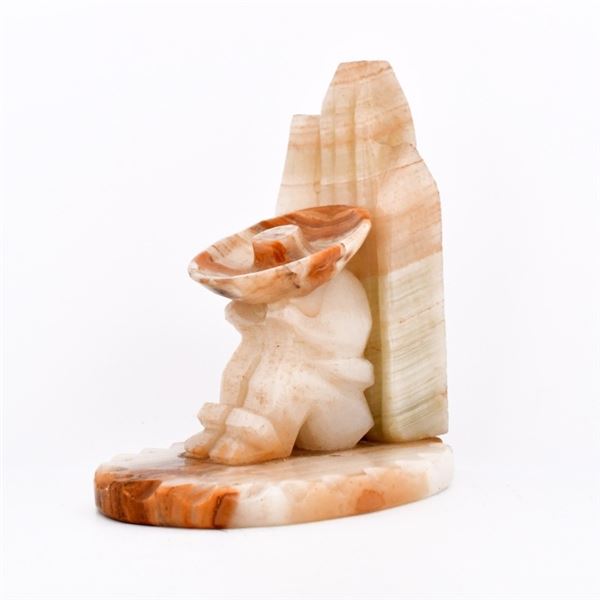 Vintage Carved Onxy Sculpture Incense Holder