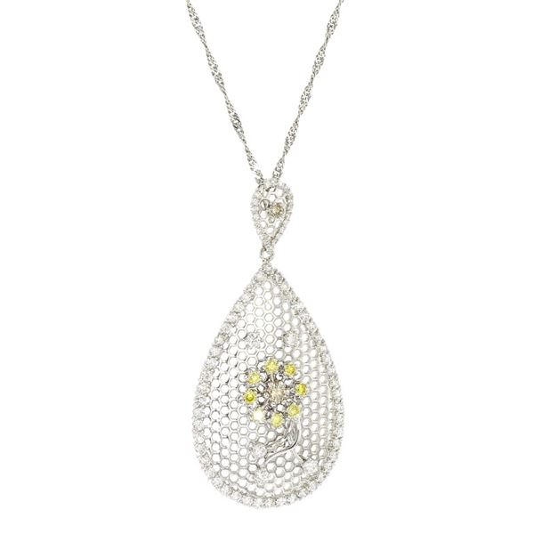 18K White Gold 2.15ctw Diamond Pendant
